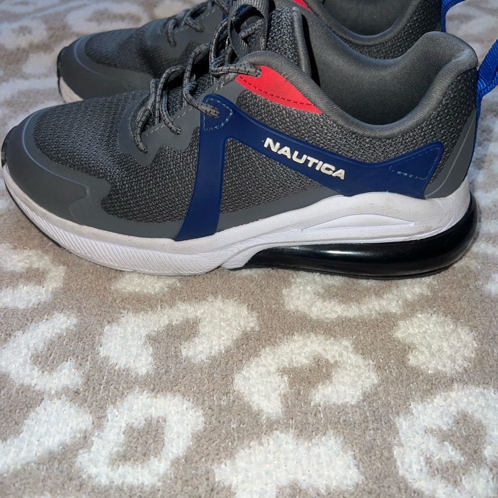 Nautica Men's Athletic Shoes in Gray, Blue, and Red